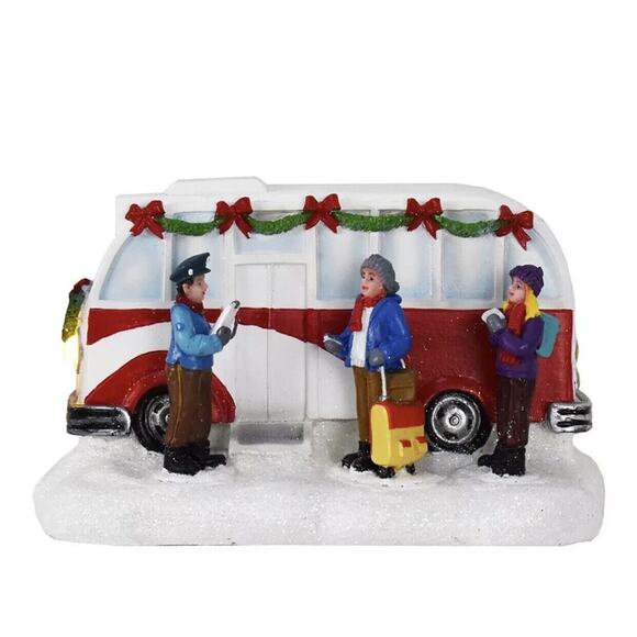 Village Bus St Nicholas Square Village Headights Light Up New Illuminating NIB - Picture 2 of 7